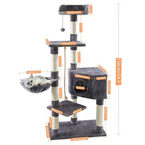 Katzenkletterbaum mit Hängematte und Kratzstämmen - Haltbare Haustiermöbel zum Spielen und Entspannen Katzenkletterbaum mit Hängematte und Kratzstämmen - Haltbare Haustiermöbel zum Spielen und Entspannen von Generisch