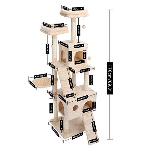 Katzenkletterbaum mit Hängematte und Kratzstämmen - Haltbare Haustiermöbel zum Spielen und Entspannen Katzenkletterbaum mit Hängematte und Kratzstämmen - Haltbare Haustiermöbel zum Spielen und Entspannen von Generisch