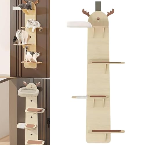 Katzenkletterregal über der Tür - Mehrstufige vertikale Sitzstange mit weichen Matten & Kratzbaum, platzsparende Lösung für Indoor-Katzen zum Klettern, Ausruhen & Spielen Katzenkletterregal über der Tür - Mehrstufige vertikale Sitzstange mit weichen Matten & Kratzbaum, platzsparende Lösung für Indoor-Katzen zum Klettern, Ausruhen & Spielen von Generisch