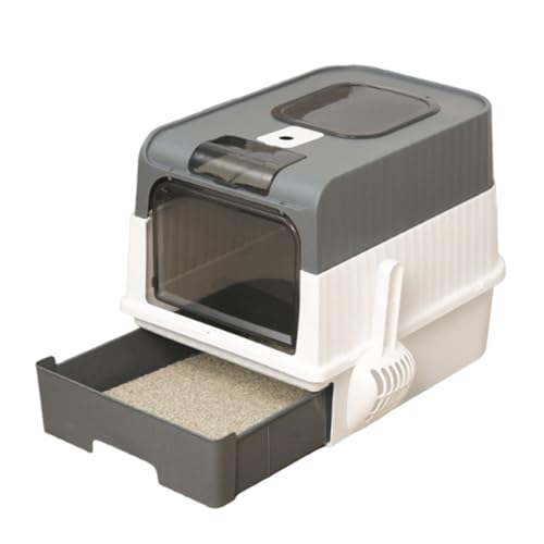 Katzenklo, Hoch Katzentoilette Cat Litter Box Mit Schaufel Leichtes Geruchskontroll Sieb Faltbare Umrandung Leicht Zu Reinigen Für Innenbereich Ecke Einfache Reinigung von Generisch