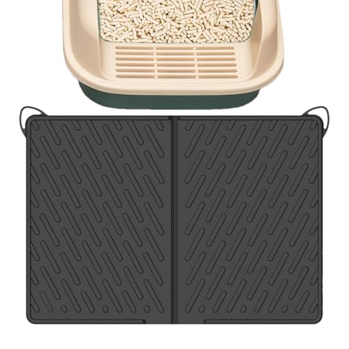 Katzenklo Matte, 61 x 43,2 cm, wasserdichte kratzfeste Pads mit Tablett-Abdeckung für Haustierfutter, Wasserecke von Generisch