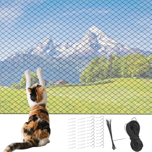 Katzennetz Für Balkon | Katzennetz Und Anti-Fall Für Haustiere,Sicherheitsgitter Als Schutzgitter Für Fenster Garten Terrasse Wohnung Treppenhaus von Generisch