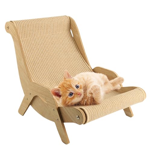 Katzenstuhl,Katzen-Sisalstuhl - Sisal Katzenstuhl Stabiler Schaukelstuhl | Multifunktionaler Katzenkratzer und Strandkorb für Schlafzimmer, Außenbereich, Wohnzimmer, Garten, Innenbereich von Generisch