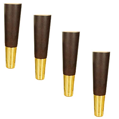 Kegel-Möbelbeine aus Gummi mit Messingspitzen, Ersatzfüße für Betten und Schränke, inklusive Montageplatten und Schrauben, stabiles und stilvolles Upgrade, 4 Stück Kegel-Möbelbeine aus Gummi mit Messingspitzen, Ersatzfüße für Betten und Schränke, inklusive Montageplatten und Schrauben, stabiles und stilvolles Upgrade, 4 Stück von Generisch