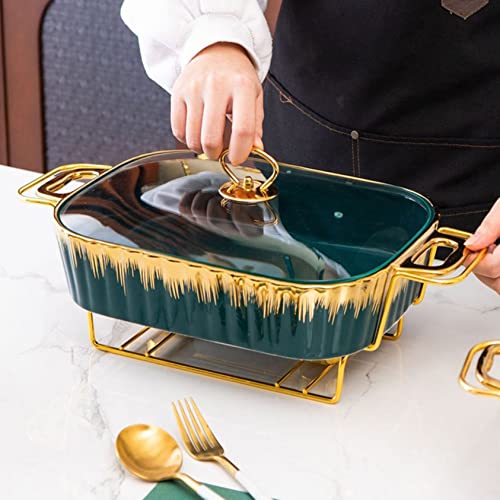 Keramik-Chafing Dish Set – Buffet Server Speisenwärmer für Partys, Hochzeiten, Bankette & Catering-Events – Elegante Chafer Dish für Unterhaltung & Servieren von Generisch