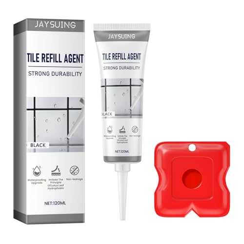 Keramik-Fugen-Reparaturset, Fliesenreparaturpaste, Fugenfüller, Rohre, Versiegelung für Badezimmer, Dusche und Küche, Bodenfliesen, Fugenlinien – Schwarz von Generisch