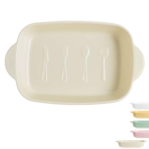 Keramik Porzellan Auflaufform Groß Lasagne Pfanne Rechteckig Tief Backblech für Backofen Bräter 700ml Kapazität Ideal zum Backen und Kochen von Generisch