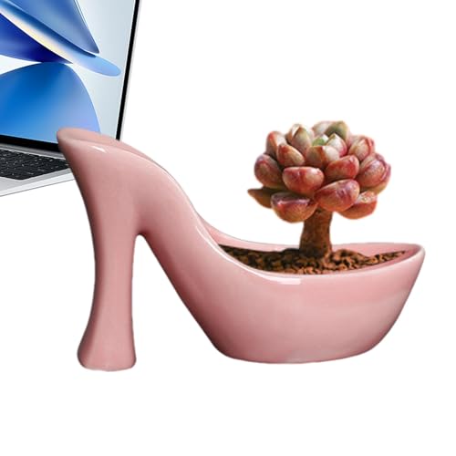 Keramik-Sukkulentententopf – High-Heel-förmiger Keramik-Übertopf – High-Heel-Form Handwerk Dekoration für Tischplatten, Fensterbänke, Regale, Schlafzimmer und Balkone von Generisch