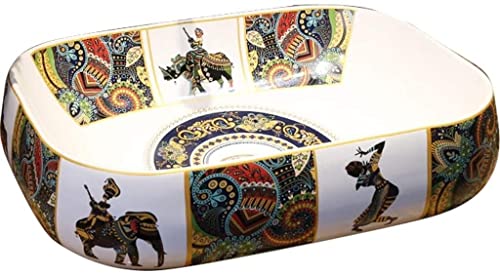 Keramik-Waschbecken – Vintage-Kunst-Design für oberhalb der Theke Badezimmer Waschtisch – perfekt für moderne Innenräume Keramik-Waschbecken – Vintage-Kunst-Design für oberhalb der Theke Badezimmer Waschtisch – perfekt für moderne Innenräume von Generisch