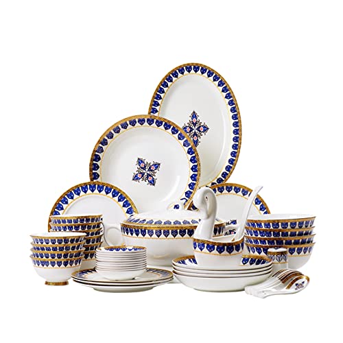 Keramikgeschirr-Set, Mikrowellengeeignete Teller Und Schüsseln, Leichtes Und Langlebiges Geschirr, Modernes Und Schlichtes Design, Hochzeits- Und Einweihungsgeschenk von Generisch