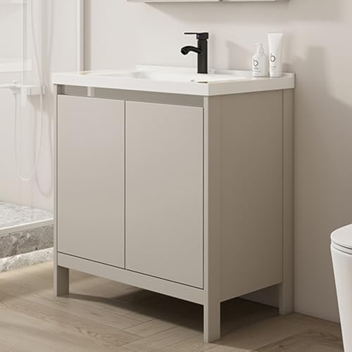 Keramikspüle mit Schrank, 71 cm, Lavabo mit Überlauf, inklusive Heiß- und Kaltwasserhahn, perfekt für Küche, Bad, Restaurant, Agriturismo und Waschküche, Weiß von Generisch