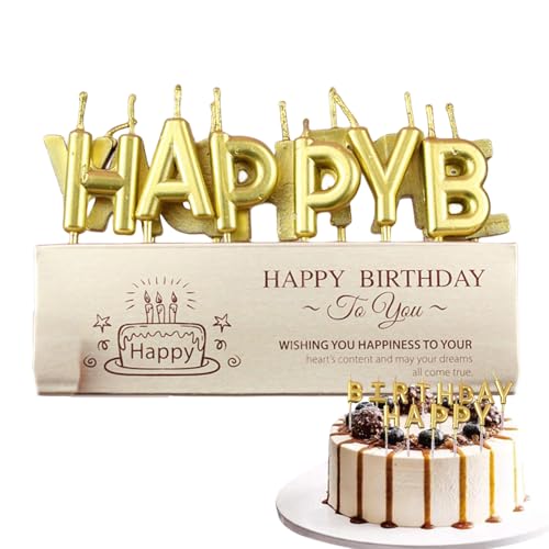 Kerze mit goldenem Buchstaben, Kerzen mit Buchstaben für Kuchen | Topper für Kuchen Buchstaben | Feiern Kerzen Buchstaben Spezielles Design gesunder Buchstaben für die Feier zum Jubiläum von Generisch