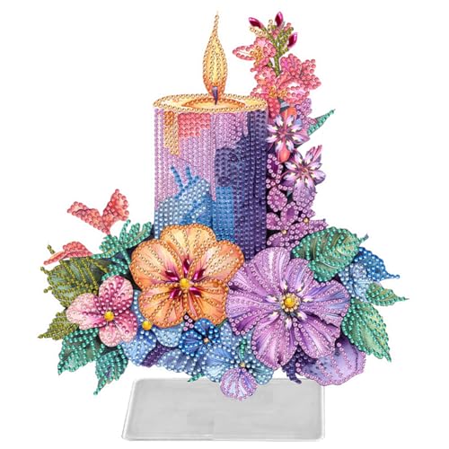 Kerzen Blumen Diamant Painting Tisch Deko Acryl Diamond Painting Blume Diamond Painting 5D Diamant Painting Tischdekorationen für Schlafzimmer Wohnzimmer Esstischdekoration Kerzen Blumen Diamant Painting Tisch Deko Acryl Diamond Painting Blume Diamond Painting 5D Diamant Painting Tischdekorationen für Schlafzimmer Wohnzimmer Esstischdekoration von Generisch