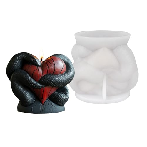 Kerzen Silikonform - 3D Schlange Windende Form Silikon Form,Einfache Entnahme Nicht Haftend Werkzeug Seifenherstellung Zubehör Für Kreativprojekte Und Modelliermasse von Generisch