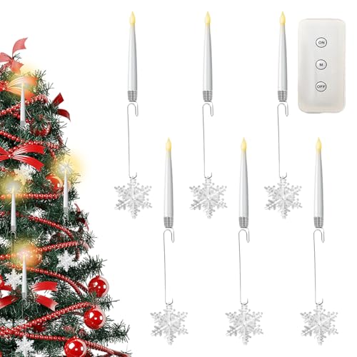Kerzen für Weihnachtsbaum | Batteriebetriebene Kerzen flammenlose LED- , Weihnachtsdekorationen mit Fernbedienung für Innen Außen Wand Kamin Garten Urlaub Hof Garten von Generisch