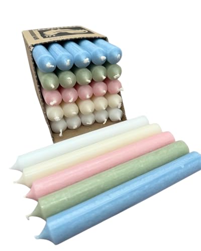 Kerzenfarm Hahn Stabkerzen-Set, 10cm Höhe, 22mm Durchmesser, 5 Farben, Bunte Kerzenbox (BOX 3) von Generisch