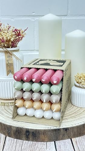 Kerzenfarm Hahn Stabkerzen-Set, 18cm Höhe, 22mm Durchmesser, 5 Farben, Bunte Kerzenbox (BOX 10) von Generisch
