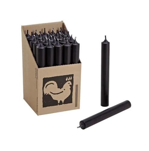 Kerzenfarm Harm Kerzen, 25 Stück Stabkerzen in Displaybox, 180mm x 22mm, Tropffrei, (schwarz 27) von Generisch