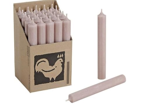 Kerzenfarm Harm Kerzen, 25 Stück Stabkerzen in Displaybox, 180mm x 22mm, Tropffrei, (taupe 35) von Generisch
