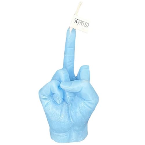 Kerzenform des Mittelfingers für Mittelfinger-Geschenke, Aroma-Kerze, Mittelfinger, Raumdekoration, Handgeste-Kerze, Mittelfinger, handgeformte Kerzen für Hausdekoration, witzige Geschenke (blau) von Generisch