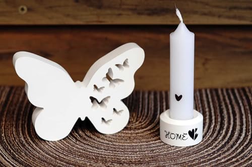 Kerzenhalter Home mit Schmetterling, aus keramischem Gießmaterial, inklusive passender Stabkerze- handgemacht Kerzenhalter Home mit Schmetterling, aus keramischem Gießmaterial, inklusive passender Stabkerze- handgemacht von Generisch