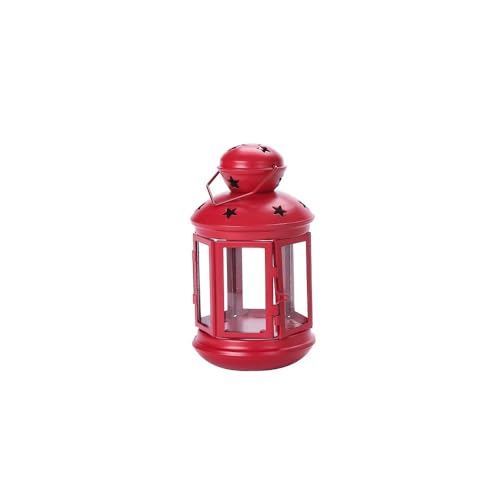 Kerzenhalter aus Eisen, ausgehöhlt, Schmiedeeisen, hängende winddichte Lampe, Weihnachten, kleines Pferd, Dekoration, Aromatherapie, Tasse, Figur (rot) von Generisch