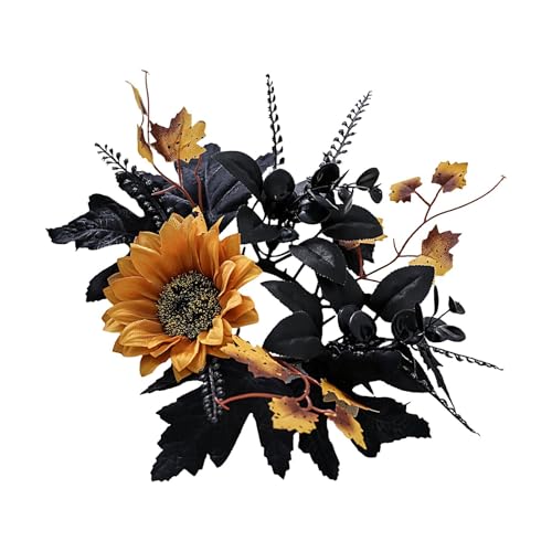 Kerzenkränze – Herbstkranz-Mittelstücke | Stumpenkranz | Blumenkerzenringe | Sonnenblumen-Kerzenringe | Halloween künstliche Blumen-Kerzenringe | künstliche Kerzenringe | Blumenringe für Kerzen von Generisch