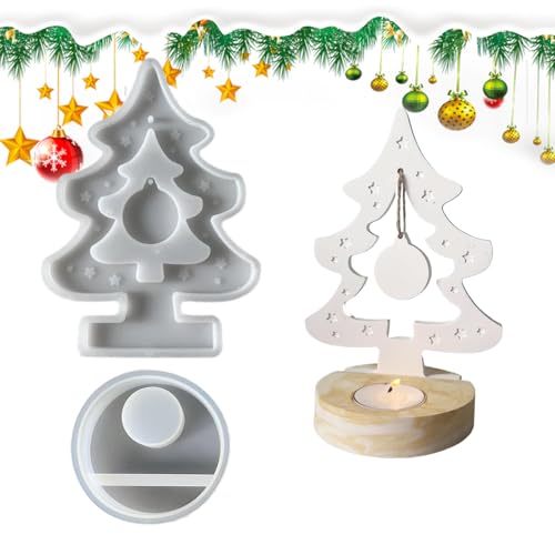 Kerzenständer Form - Weihnachtsbaum Kerzenhalter Gussform - 2 Teile Beton Gussform Kunst Handwerk Tisch Deko Zimmer Party Festliches Tischdekoration Kerzenständer Form - Weihnachtsbaum Kerzenhalter Gussform - 2 Teile Beton Gussform Kunst Handwerk Tisch Deko Zimmer Party Festliches Tischdekoration von Generisch