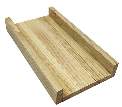 Kerzenverpackung Esche-Holz Rohlinge für Stabkerzen mit schöner Maserung, Geschenke Klötzchen (3er-flach) von Generisch