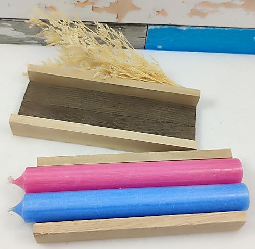 Kerzenverpackung Holz Rohlinge für Stabkerze, Klötzchen 2 farbig. Hell und dunkel (2er) von Generisch