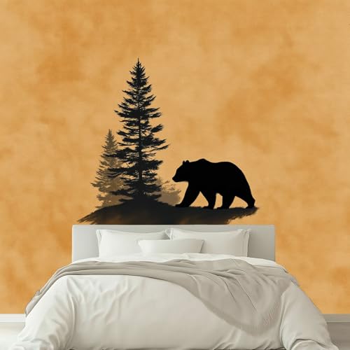 Khaki Fototapete, Minimalismus Pflanze Tier Bär Moderne Vlies-Tapete 400 x 280 cm (B x H) – Wanddekoration mit Design für Wohnzimmer und Schlafzimmer von Generisch