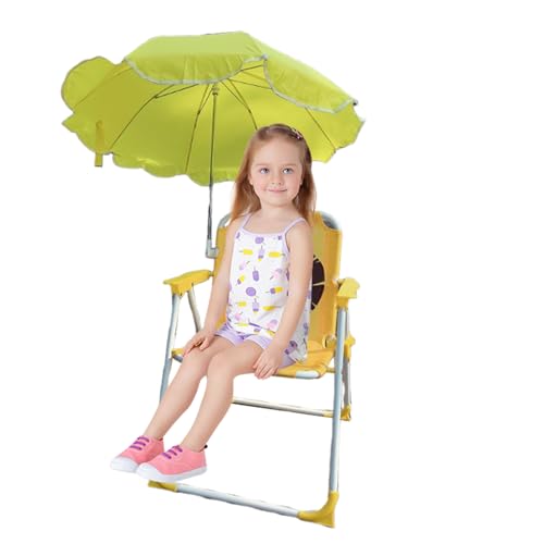Kids Beach Stuhl mit Regenschirm, Sonnenschutz, Kinder -Sonneneinstrahlung, Faltbare Kleinkind -Campingstuhl für Reisebereiche im Freien für Reiseberäte von Generisch