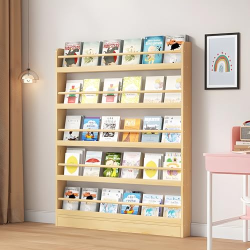 Kinder-Bücherregal – Wandmontiertes Bücherregal mit 3/4/5/6 Etagen, für Kinderzimmer, platzsparend, Anti-Dumping-Nizer für Spielzeug, CDs und Bücher, perfekt für Zuhause und Wohnzimmer Kinder-Bücherregal – Wandmontiertes Bücherregal mit 3/4/5/6 Etagen, für Kinderzimmer, platzsparend, Anti-Dumping-Nizer für Spielzeug, CDs und Bücher, perfekt für Zuhause und Wohnzimmer von Generisch