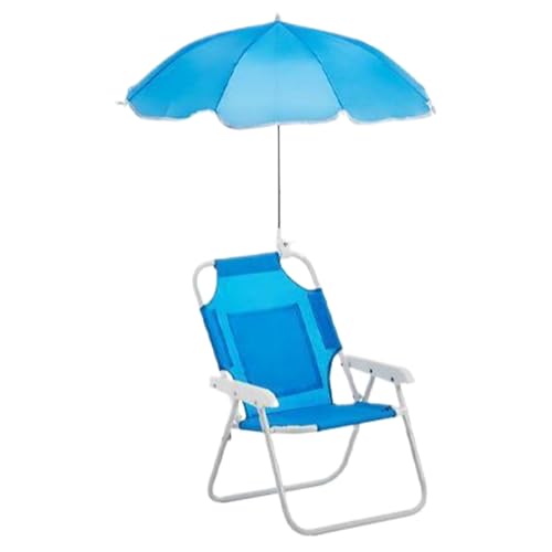 Kinder Camping Stuhl,Klappbarer Liegestuhl Mit Sonnenschirm - Rutschfester Liegesitz Für Ausflug Garten Terrasse Pool Picknick von Generisch