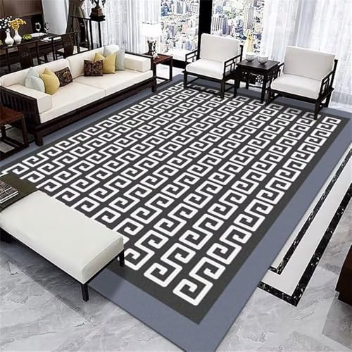 Kinder-Outdoor-Teppich, 160 x 200 cm, geometrischer Art-Deco-Teppich in Grau, Schwarz und Blau, schmutzabweisend, langlebiger Teppich für Spielzimmer, Terrasse und Garten für Jungen und Mädchen Kinder-Outdoor-Teppich, 160 x 200 cm, geometrischer Art-Deco-Teppich in Grau, Schwarz und Blau, schmutzabweisend, langlebiger Teppich für Spielzimmer, Terrasse und Garten für Jungen und Mädchen von Generisch