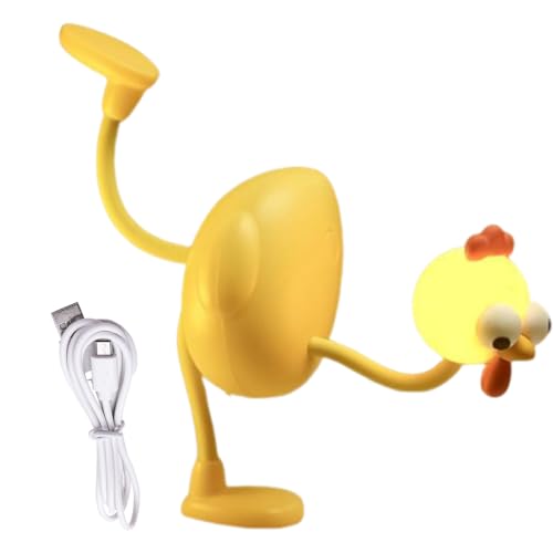 Kinder Tier Nachtlicht - Nachttischlampe | Hühner Design 3 Helligkeitsstufen Dimmbar Flexible Gelenke Tischlampe Wohndekoration Für Wohnzimmer Schlafzimmer Leseecke von Generisch