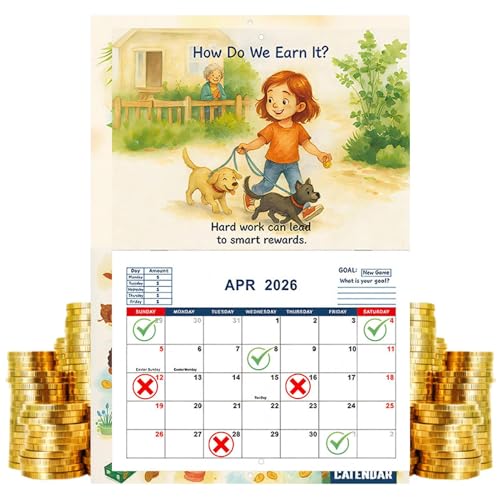Kinderkalender Für Das Jahr 2026,Klassenzimmer Kleinkinder Geldkalender - Lernplaner Mit Cartoons Für Haus Schule Kinderzimmer Kinderkalender Für Das Jahr 2026,Klassenzimmer Kleinkinder Geldkalender - Lernplaner Mit Cartoons Für Haus Schule Kinderzimmer von Generisch