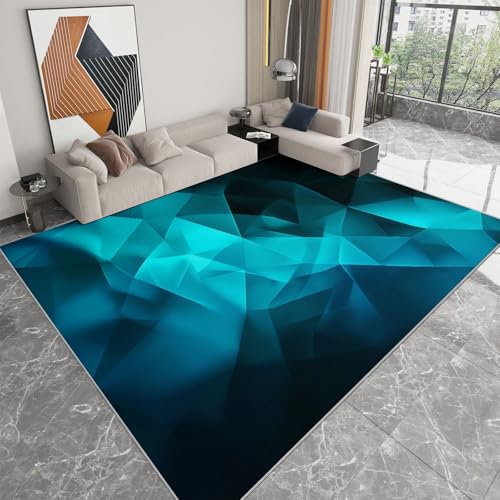 Kinderteppich 80x150 cm Abstrakte Polygonale Geometrie Läufer Flur Teppich, Waschbar Kurzflor Weich rutschfest Print Teppiche für Küche Schlafzimmer Badezimmer Flur Büro, Türkis Kinderteppich 80x150 cm Abstrakte Polygonale Geometrie Läufer Flur Teppich, Waschbar Kurzflor Weich rutschfest Print Teppiche für Küche Schlafzimmer Badezimmer Flur Büro, Türkis von Generisch