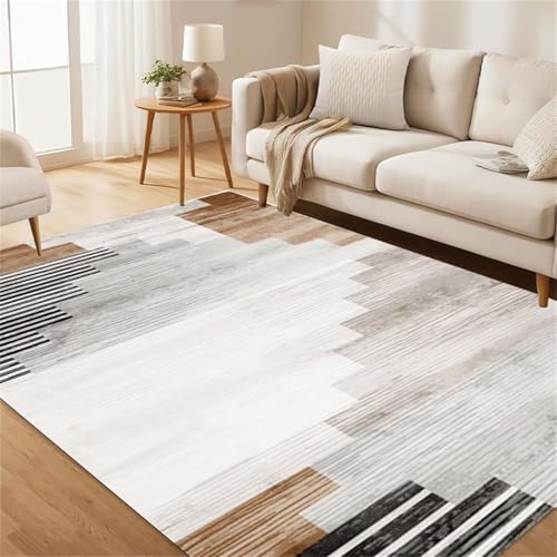 Kinderzimmer Teppich Rund Grauer Schlafzimmerteppich mit geometrischem Design verblasst Nicht Weich Grau Hallenteppich Wohnzimmer Waschbar 200X300CM Kinderzimmer Teppich Rund Grauer Schlafzimmerteppich mit geometrischem Design verblasst Nicht Weich Grau Hallenteppich Wohnzimmer Waschbar 200X300CM von Generisch