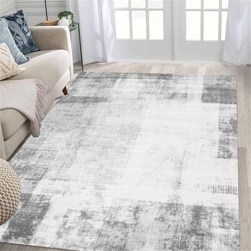 Kinderzimmer Teppiche Mädchen Grauer Bereich Wohnzimmerteppich dauerhaft fällt Nicht ab und verblasst Teppich Bürostuhl Geeignet Grau Wohnzimmer mit Eingangsbereich 160X230CM von Generisch