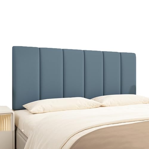 King Size Verstellbares, gepolstertes Kopfteil zur Wandmontage, austauschbare und wiederverwendbare gepolsterte Bettpaneele (dunkelblau, 180 x 60 x 3 cm) von Generisch