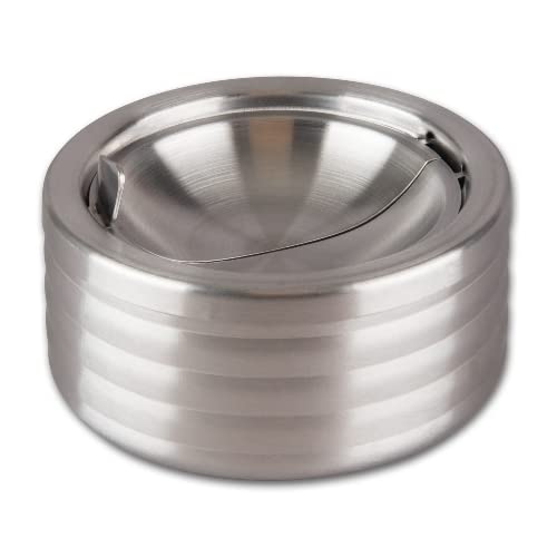 Kippaschenbecher aus Metall gebürstet in silber matt Kippaschenbecher aus Metall gebürstet in silber matt von Generisch