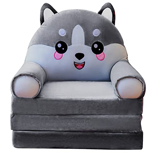 Kissen Für Nackenschmerzen Weich Plüsch faltbares Kindersofa Rückenlehne Sessel 2 in 1 faltbares Kindersofa niedliches faules Sofa Kinder aufklappbares Schlafsofa für Wohnzimmer (Navy, One Size) von Generisch