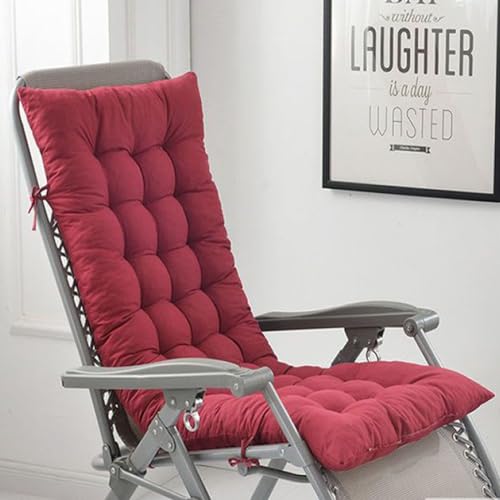 Kissen für Gartenliege, weich, bequem, einfarbig, mit Bändern, perfekt für den Innen- und Außenbereich, Schaukelstuhl, Sofa, Rot, 170 x 55 cm Kissen für Gartenliege, weich, bequem, einfarbig, mit Bändern, perfekt für den Innen- und Außenbereich, Schaukelstuhl, Sofa, Rot, 170 x 55 cm von Generisch