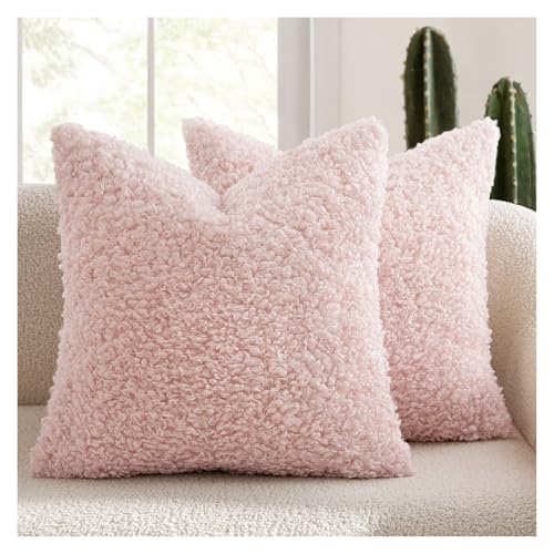 Kissenbezug, Dicker Kissenbezug, einfarbig, modern, nordisch, Sofakissen, gemütliche Wohnkultur(02 Pink,45x45cm 1pc no core) von Generisch