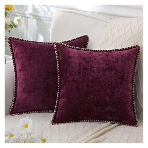Kissenbezug 50x50, Samt, dekorativer Überwurf-Kissenbezug, weich, for Sofa, Deko, Kissenbezug 40x40, mit genähtem Rand, for Couch, Schlafsofa, Heimdekoration, Waldelfe(Wine red-one,12x20inch(30x50cm)) Kissenbezug 50x50, Samt, dekorativer Überwurf-Kissenbezug, weich, for Sofa, Deko, Kissenbezug 40x40, mit genähtem Rand, for Couch, Schlafsofa, Heimdekoration, Waldelfe(Wine red-one,12x20inch(30x50cm)) von Generisch