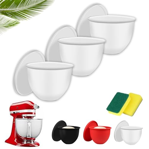 Kitchen Aid Silikon-Schüsseleinsatz für Küchenhelfer, 5 Quart Kippmixer, Mixaid-Einlagen, Backzubehör, Aufsatz mit Abdeckung und Spülschwammbürste, breite Temperatur -40 °C ~ 240 °C von Generisch