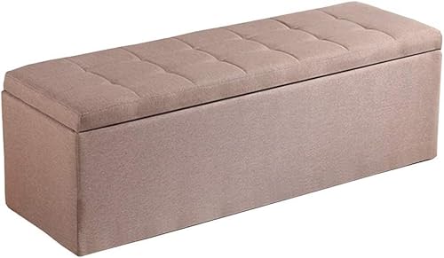 Klappbare Aufbewahrungsbox aus Stoff für Sofa, Hocker, Klappbezug, multifunktionale Aufbewahrungsbox, Schuhbank mit Massivholzrahmen, Braun, 100 x 40 x 40 cm Klappbare Aufbewahrungsbox aus Stoff für Sofa, Hocker, Klappbezug, multifunktionale Aufbewahrungsbox, Schuhbank mit Massivholzrahmen, Braun, 100 x 40 x 40 cm von Generisch