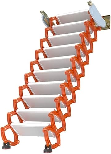 Klappbare Dachbodenleiter – Teleskopleiter aus legiertem Stahl für einfachen Zugang zu Dachböden – platzsparendes, langlebiges Design Klappbare Dachbodenleiter – Teleskopleiter aus legiertem Stahl für einfachen Zugang zu Dachböden – platzsparendes, langlebiges Design von Generisch