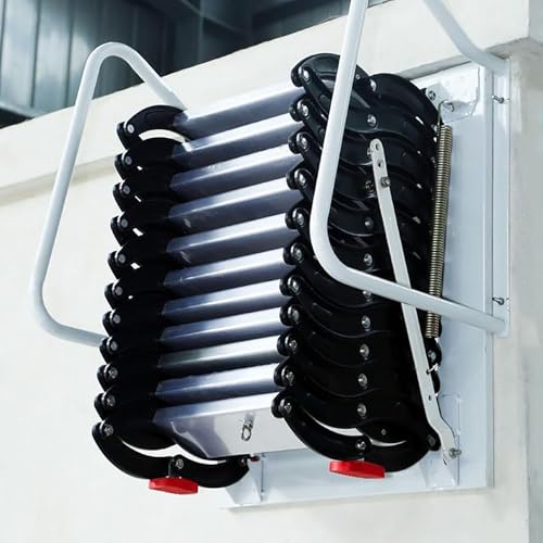 Klappbare Dachbodentreppe - Ausziehbare Klappleiter für Deckenzugang - Wandmontierte Klapptreppe - Titan-Magnesium-Legierung für Dachböden und Keller von Generisch